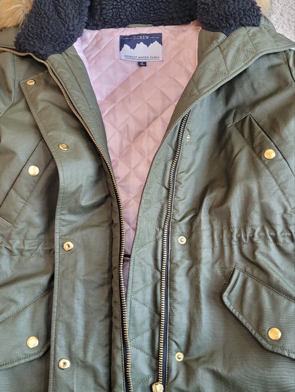 EUC J.Crew Perfect Winter Parka Eco-Friendly Primaloft Size M - Picture 8 of 13